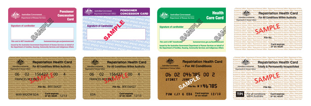 Eligible Concession Cards
